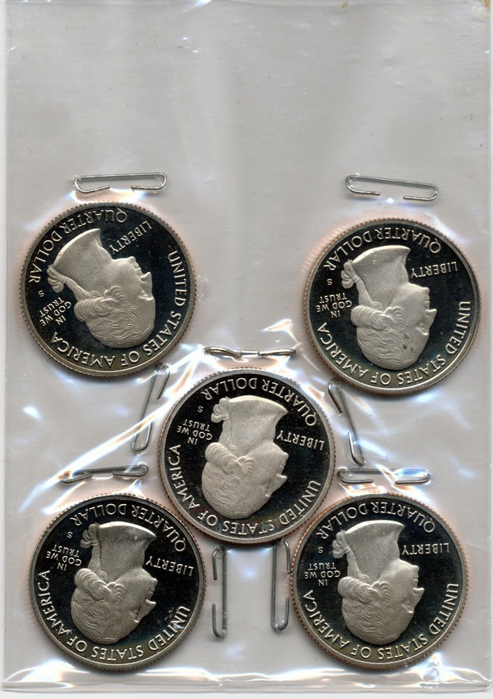 2015 PROOF CLAD QUARTER SET, WITHOUT CASE, BOX OR CERTIFICATE OF AUTHENTICITY