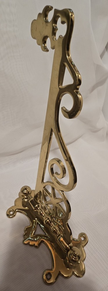 Large Victorian Brass Fireplace Sway Bracket Crane Hook