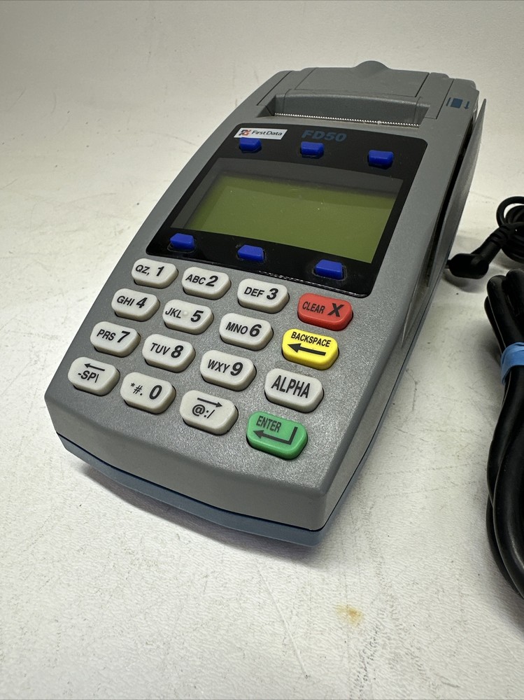 First Data FD50 Credit Card Terminal Wired With Power Supply