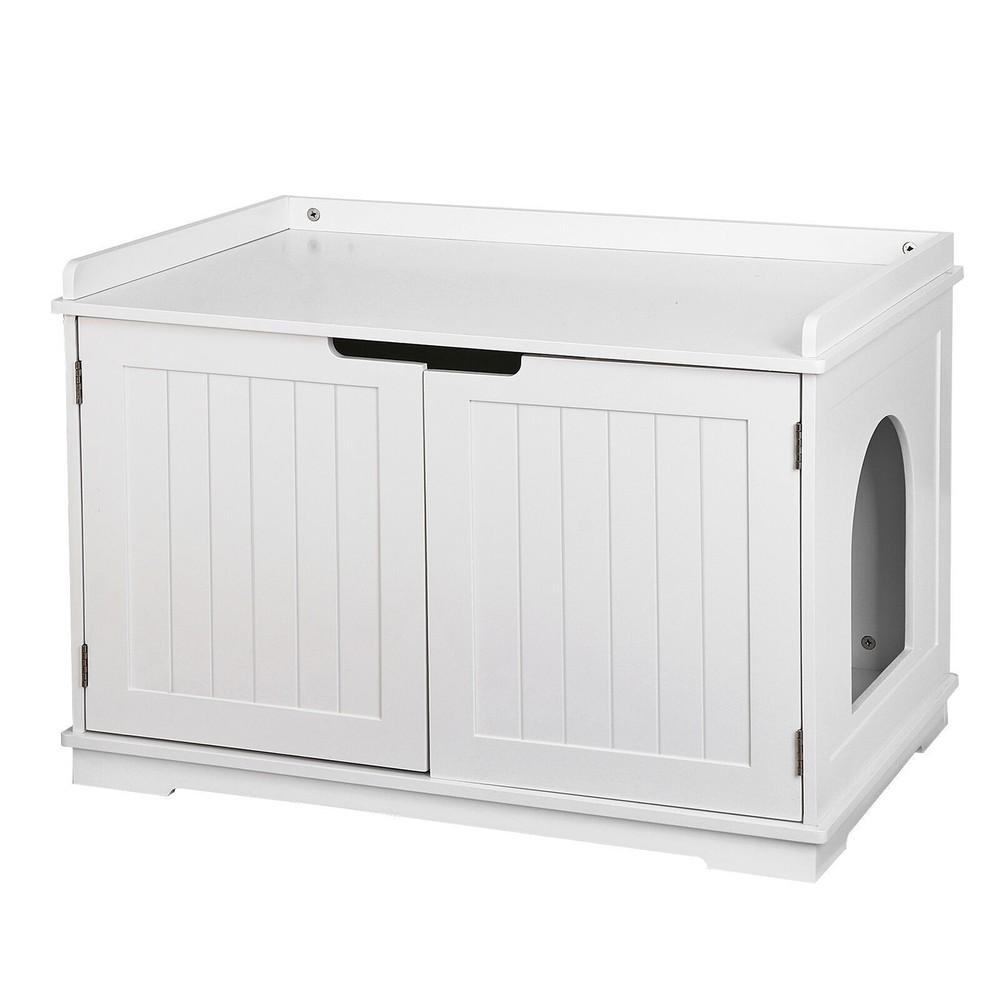 Washroom Storage Bench Litter Box Cover with Sturdy Structure Easy Assembly