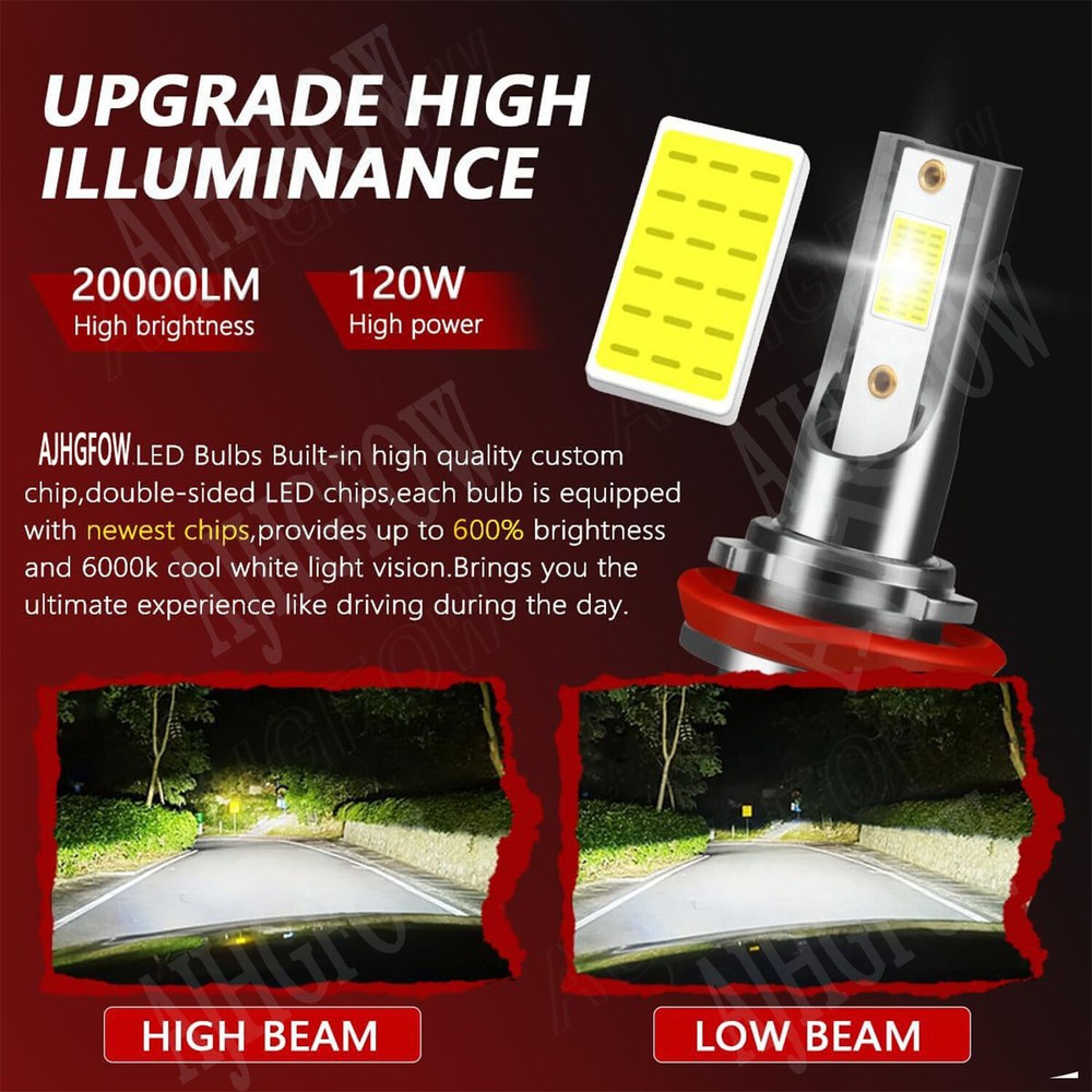 For Freightliner Cascadia 2008-2021 4x LED Headlight High Low Beam Bulbs Combo