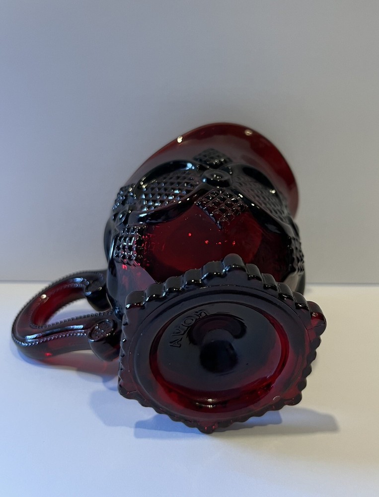 Vintage 1876 CAPE COD Collection RUBY RED Creamer AVON