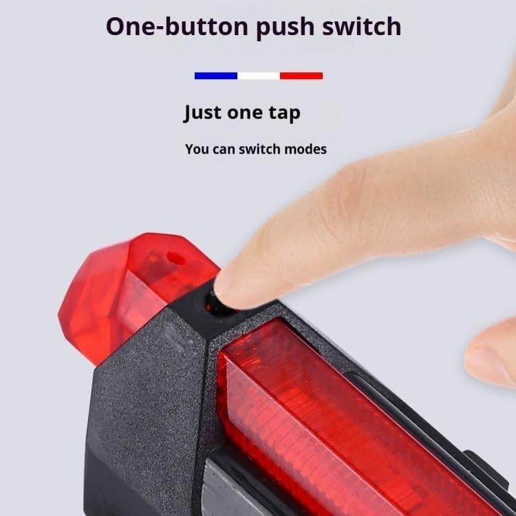 Bicycle Headlight USB Rechargeable Night Riding Tail Super Bright Light Warni...