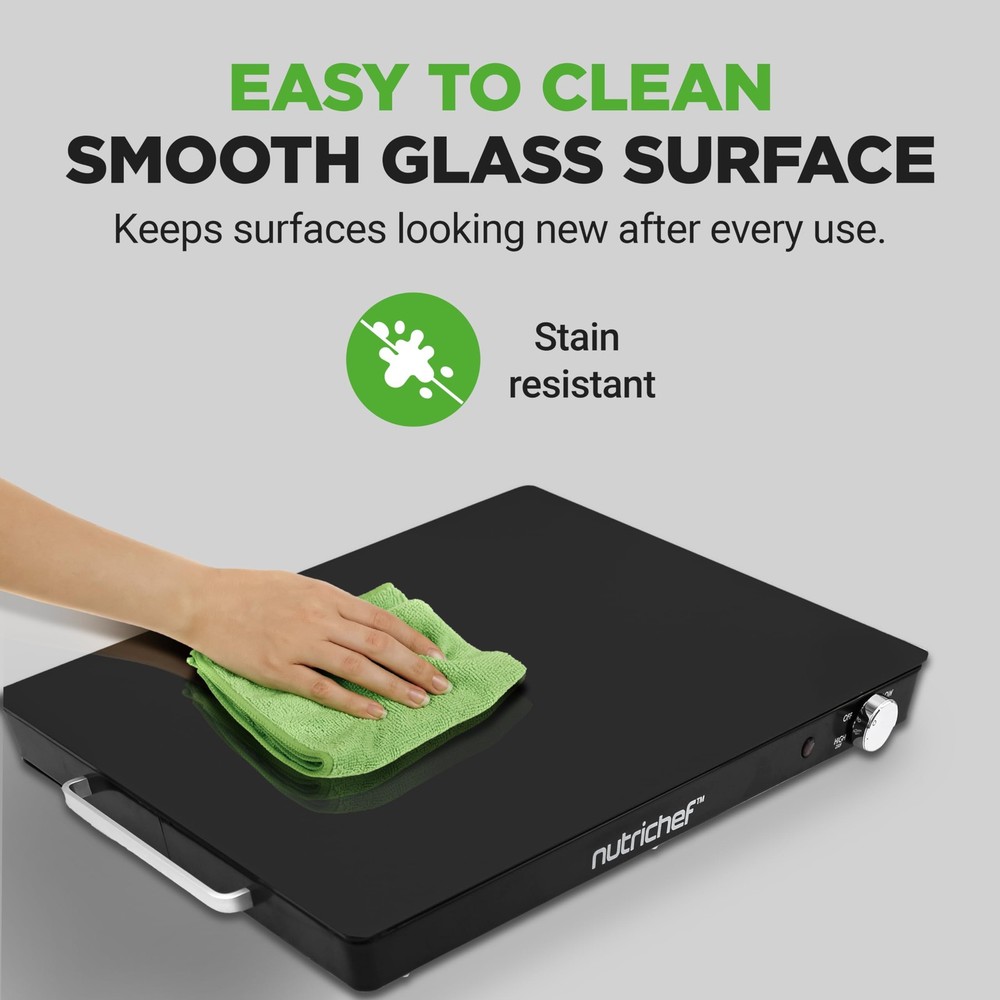 NutriChef Electric Warming Tray - Black