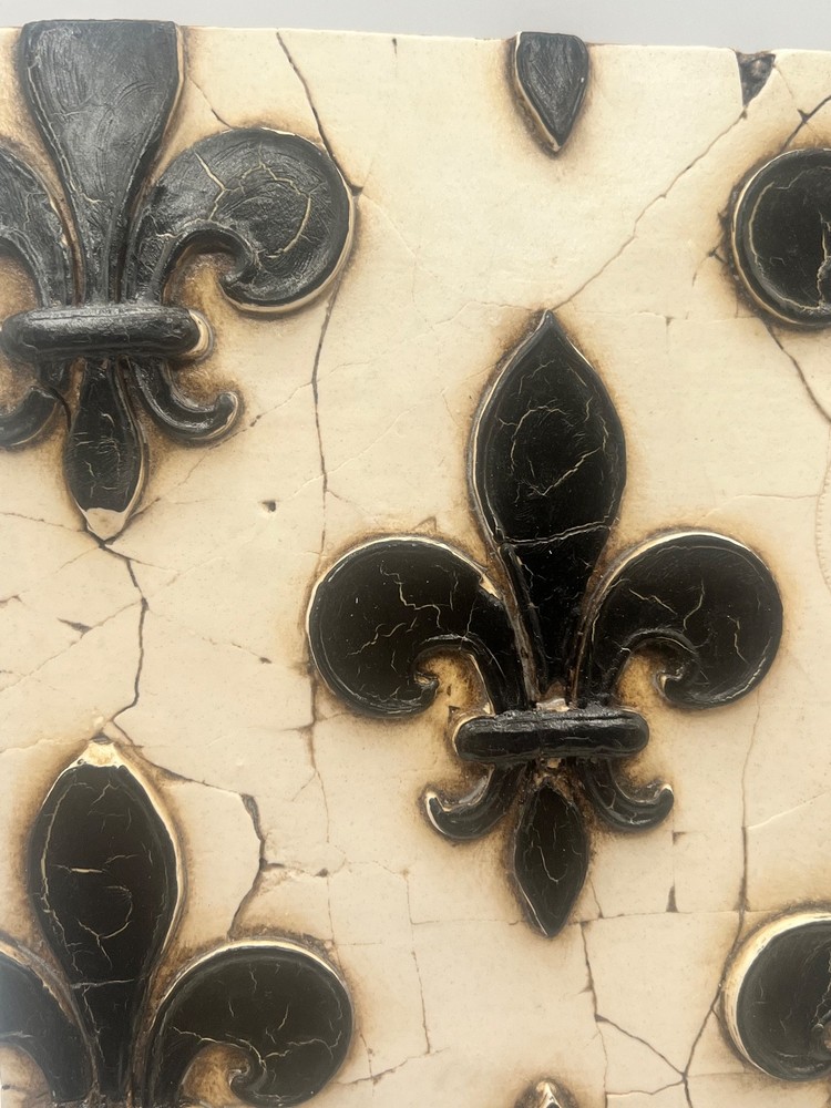 Retired Sid Dickens T-95 Fleurs Memory Block ceramic with fleur-de-lis-motif