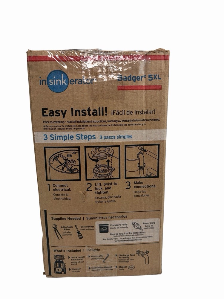 InSinkErator Badger 5XL Garbage Disposal 1/2 HP w/instructions