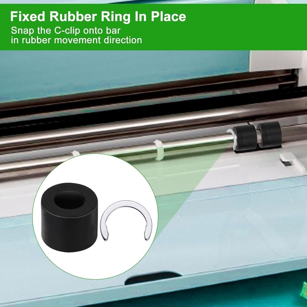 8pcs Rubber Roller Resolution for Cricut Maker and 8pcs Rubber Roller Replace...