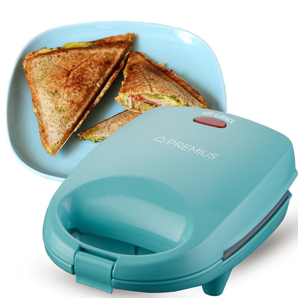 Ceramic NonStick Mini Snack Sandwich Maker, Indicator Light, 5x4.4 Inch Mold,...