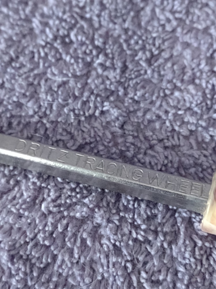 Vintage Dritz Tracing Wheel Bakelite Butterscotch Handle Sewing Pattern Tool 6”