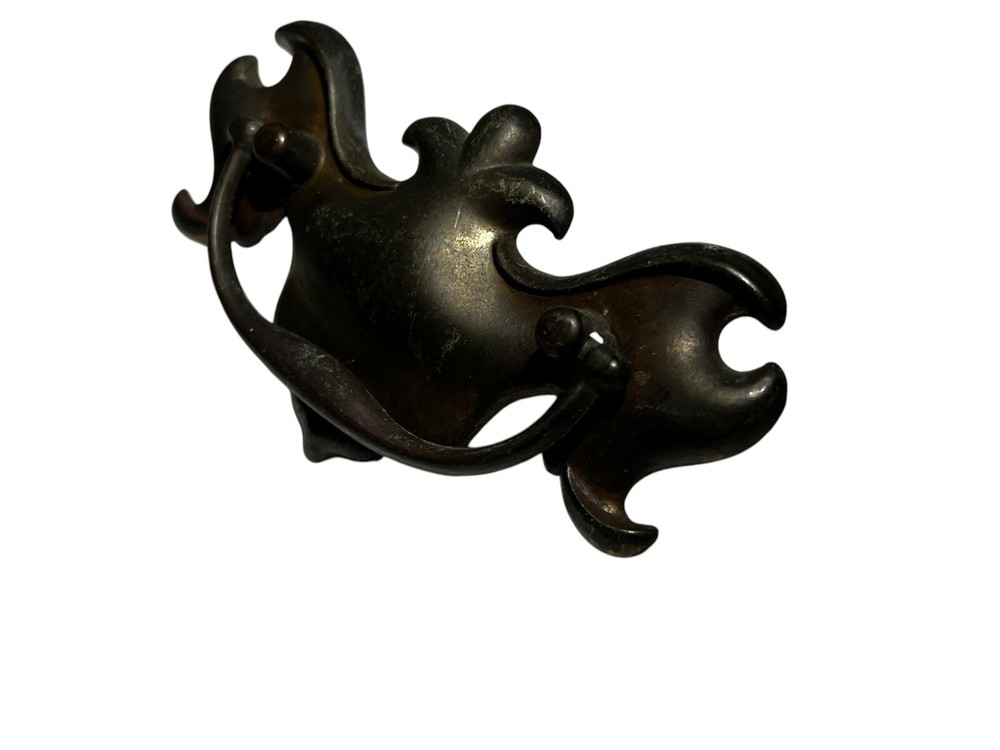 Vintage Single Brass Replacement Drawer Handle Pull Colonial Winged