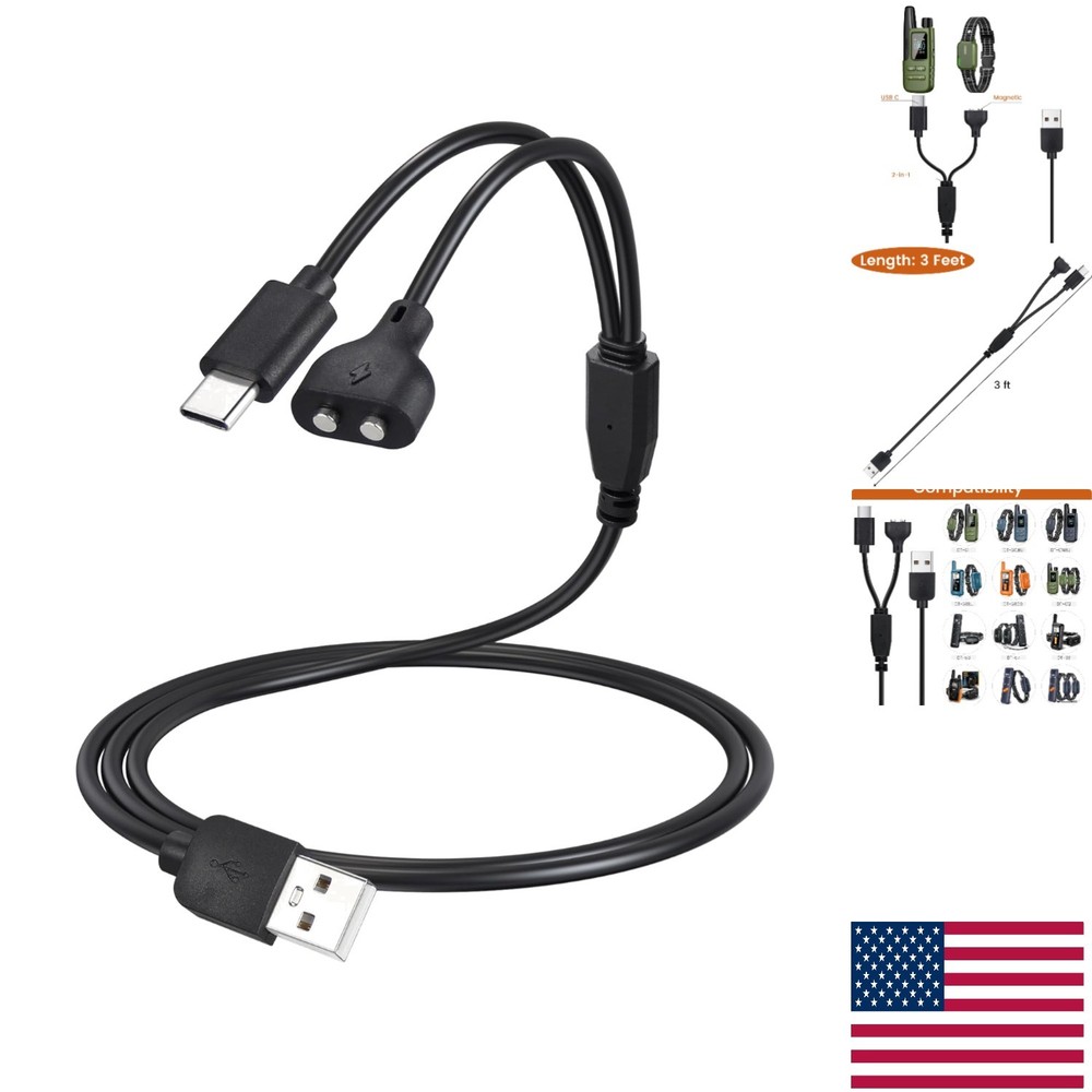 Durable 3ft Dog Collar Charger Cable - Universal USB-C & Magnetic Compatibility