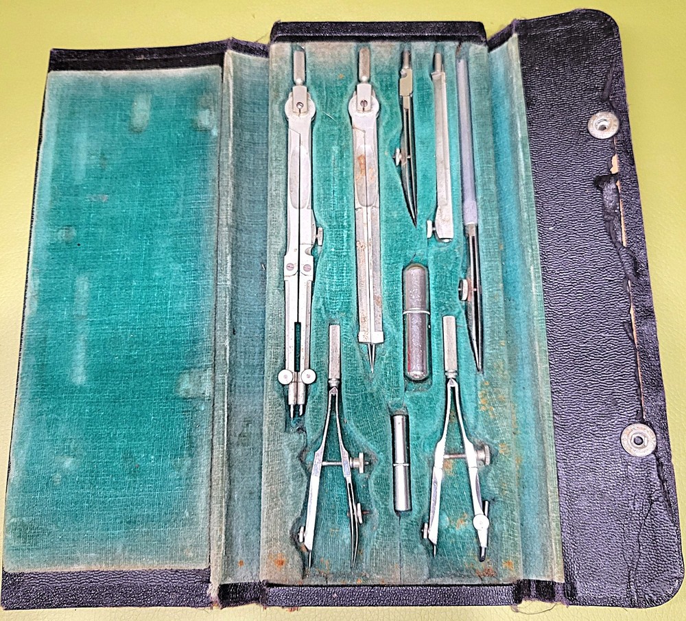 VINTAGE 1940s ECCO GERMANY DRAFTING SET 09524 1/2 - COMPLETE