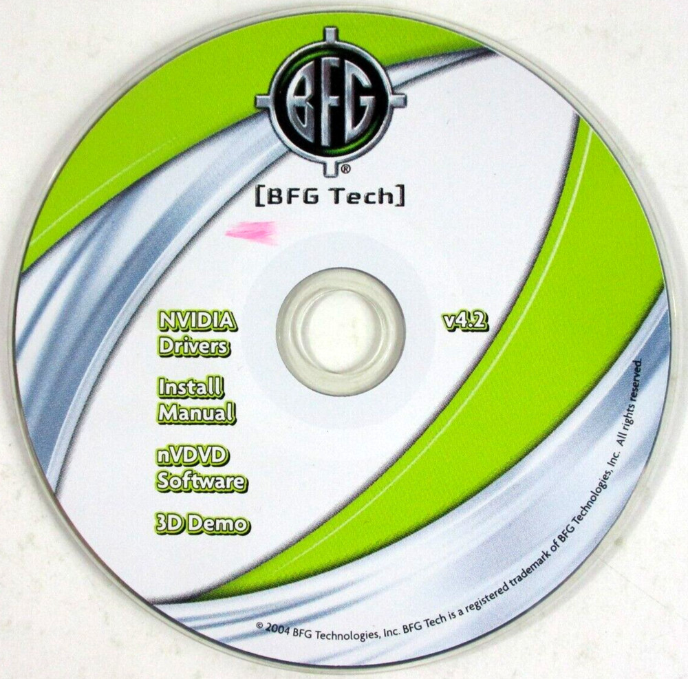 BFG Tech NVIDIA DRIVERS INSTALLATION CD v4.2 Excellent!!