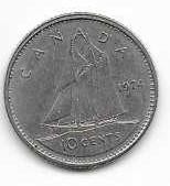 Canada 1974 10 cent  Dime Circulated