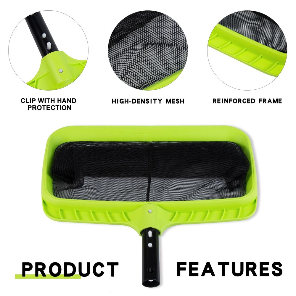 Swimming Pool Leaf Skimmer Net,Reinforced Frame Deep Rake Net