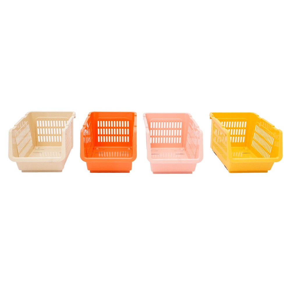 4 PCS Stacking Storage Baskets, Stackable Organizer Baskets,?Storage Bins