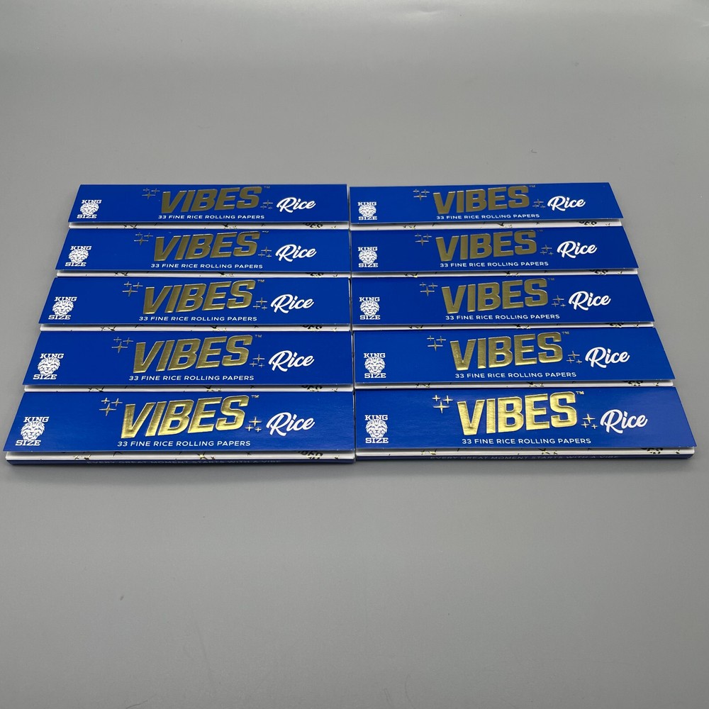 10 Packs Vibes Rice King Size Slim Rolling Papers