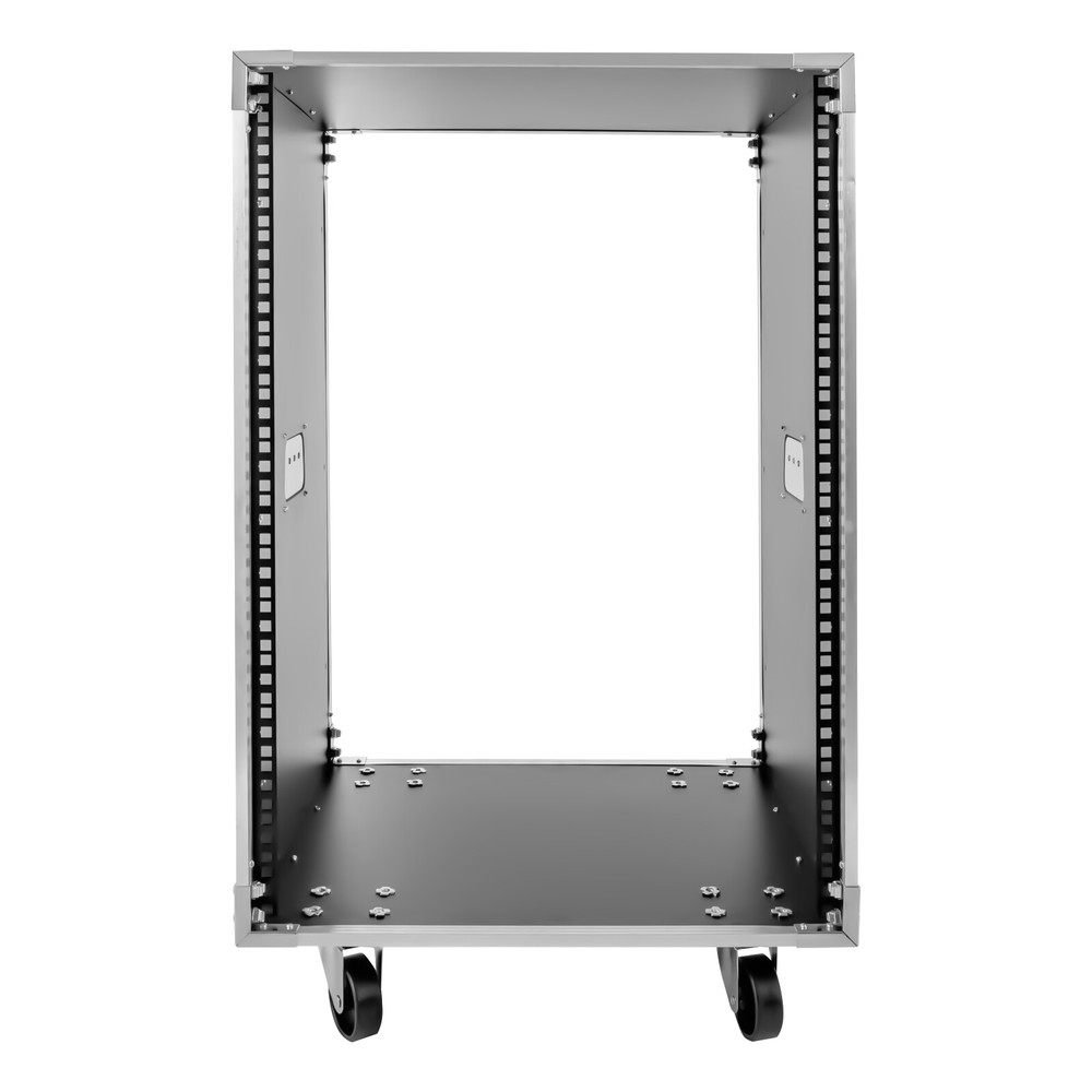 19 Inch 16U 4 Post Server Rack Open Frame Rolling Network Data Rack w/ Casters
