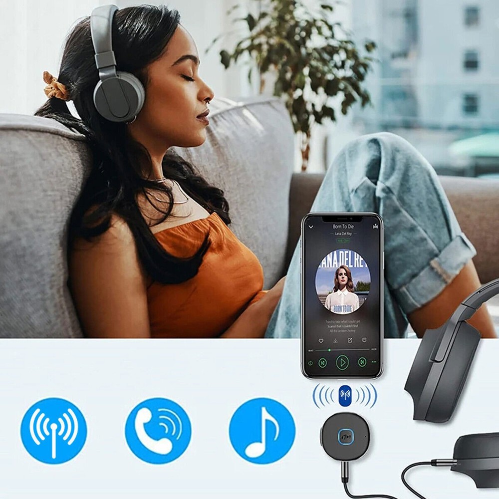 Bluetooth Receiver 3.5mm AUX Car Adapter Wireless Audio Receiver for Home Stereo