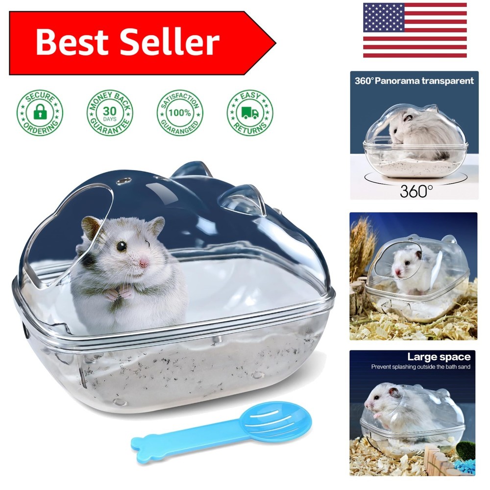 Compact Hamster Sand Bath Container - Easy to Clean, Detachable Design (S)