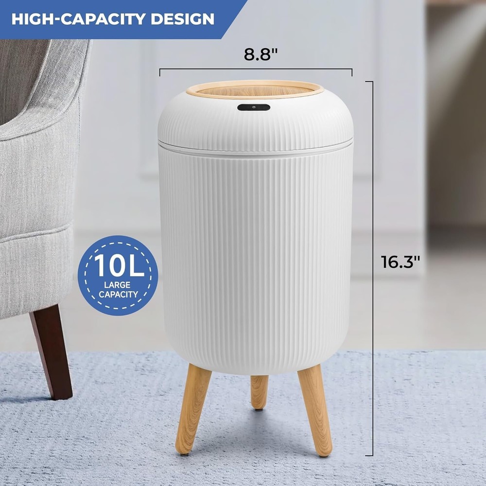 Smart Sensor Wastebasket Hand Free Touchless 2.6 Gallon