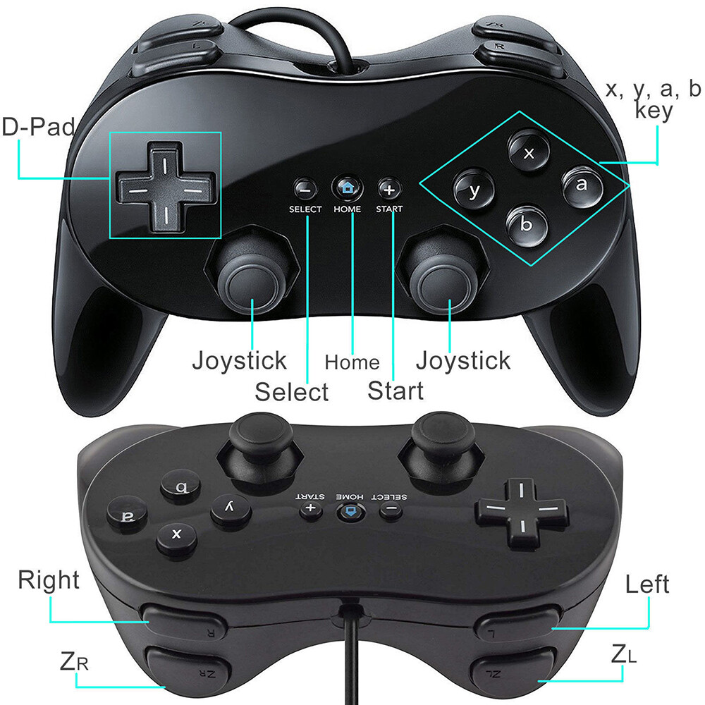 For Nintendo Wii /Wii U Wii Remote Nunchuck Controller Classic Pro Controller US
