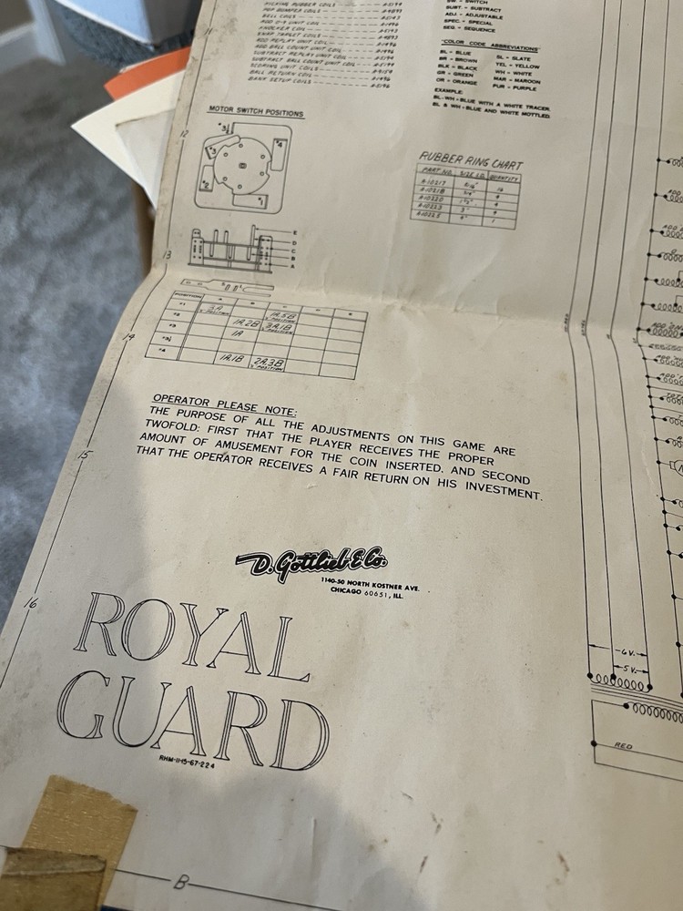 Royal Guard Pinball Schematic