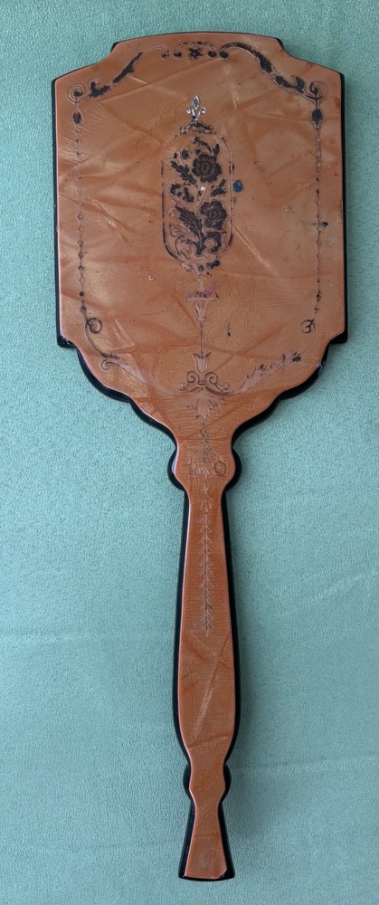 Vintage Celluloid Bakelite handheld mirror