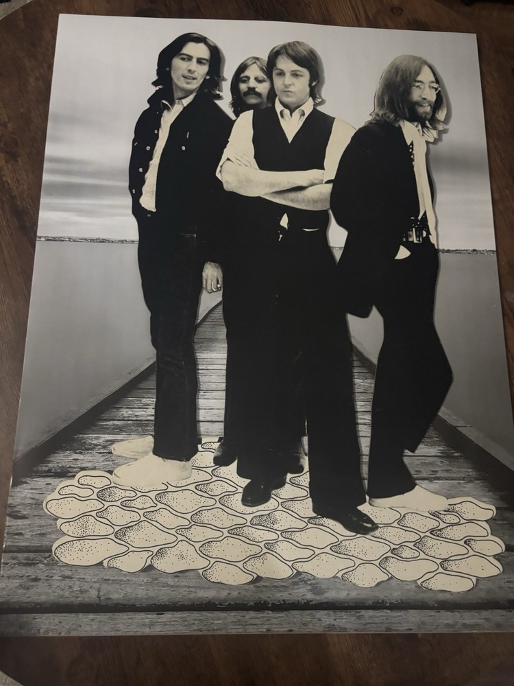 Original Rare Beatles 1960s Record Store Display Standee Framed