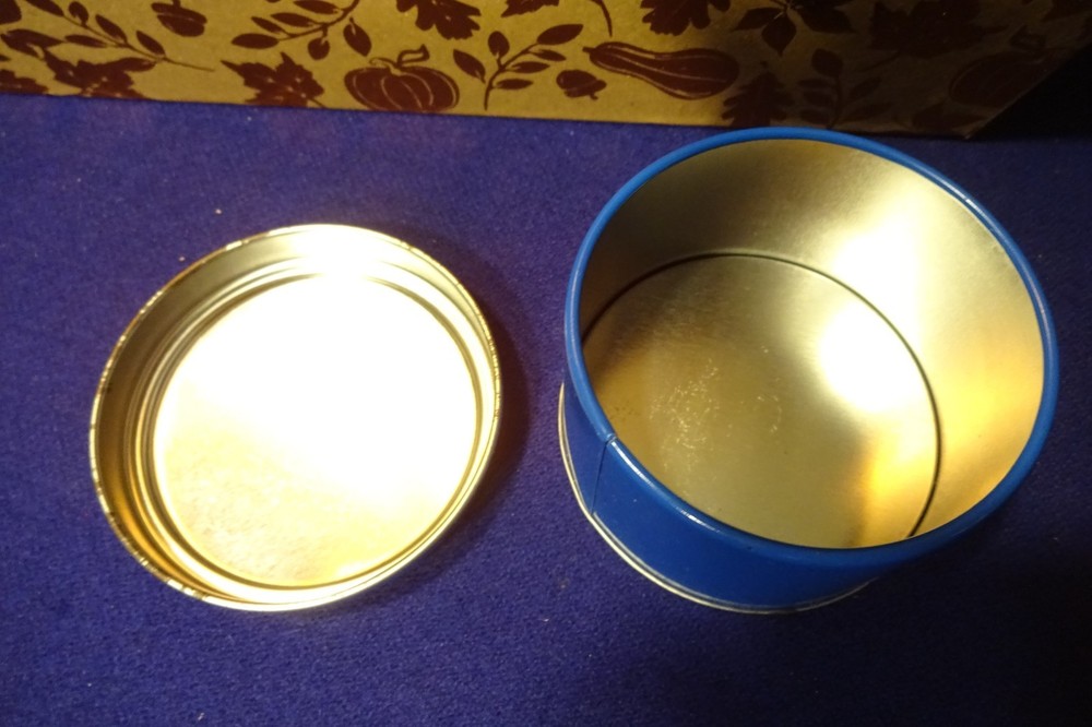 Empty M&M's BLUE Candy Tin