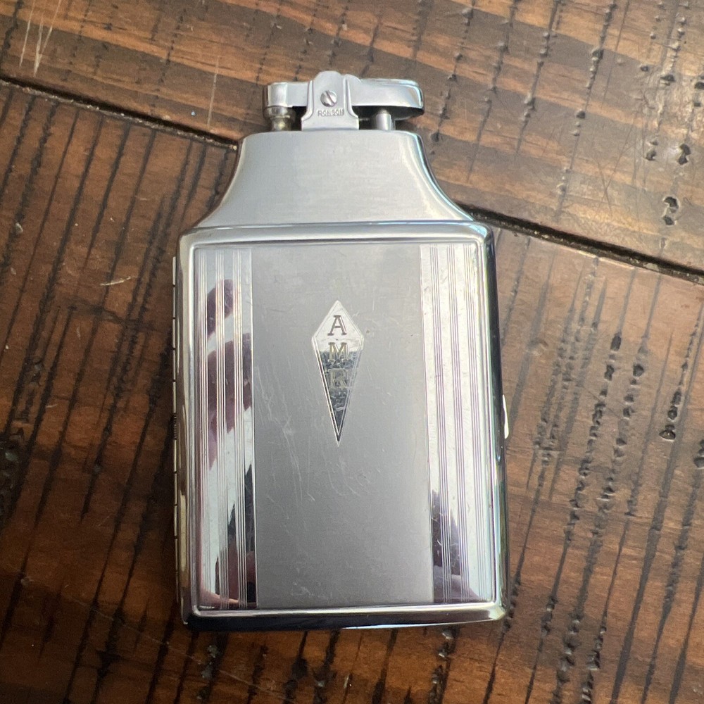 Vintage Ronson MasterCase Cigarette Case Lighter Combo Art Deco Rare