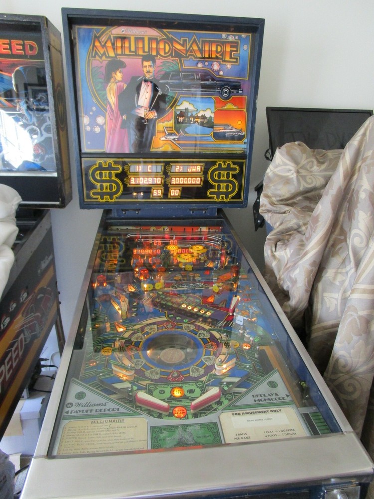 WILLIAMS Millionaire Pinball Machine 1986. Refurbished, nice, working RARE. READ
