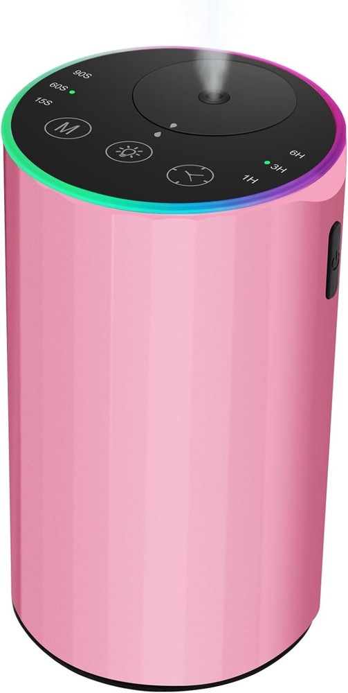 Waterless Essential Oil Diffuser, 7 Colors LED Light, Battery Powered Mini Scent