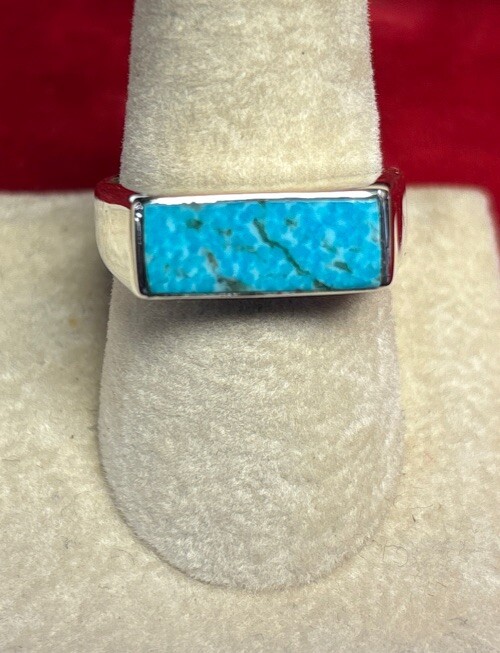 mens sterling silver ring Size 9 Turquoise