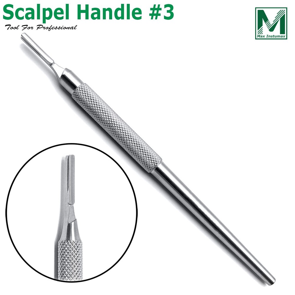 Dental Surgical Scalpel Handle Blade Holder #3 With Round Pattern Handle CE