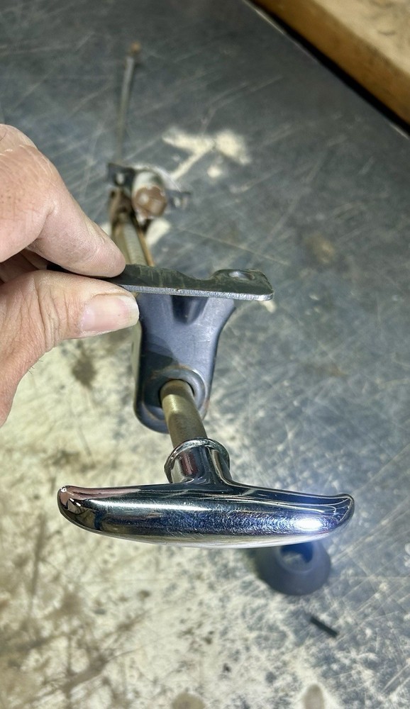 1955 CADILLAC DASHBOARD PARK BRAKE PULL HANDLE ASSEMBLY ( OEM USED ) A+ A+ A+