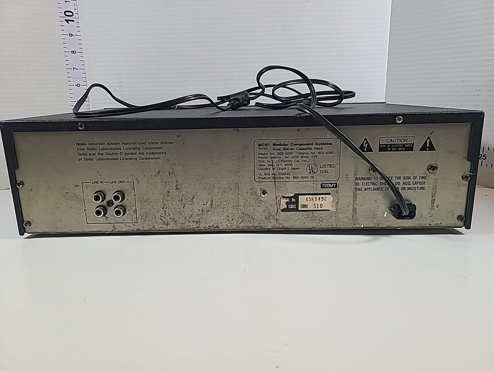 Vintage MCS Series 683-3595 Modular Component Systems Dual Stereo Cassette Deck