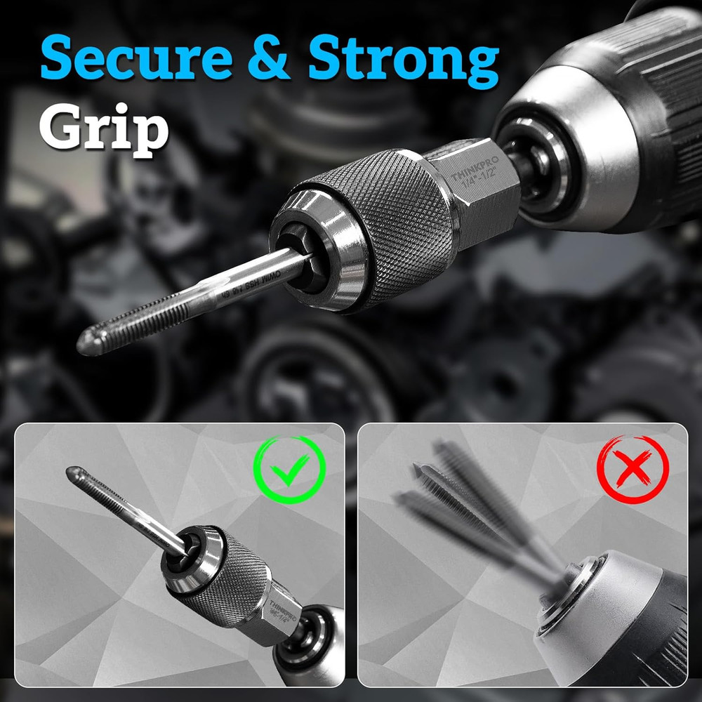 Ratcheting Tap Socket Set 2Pcs with Adjustable Jaws, Hex Drive & 3/8" Drive Dual