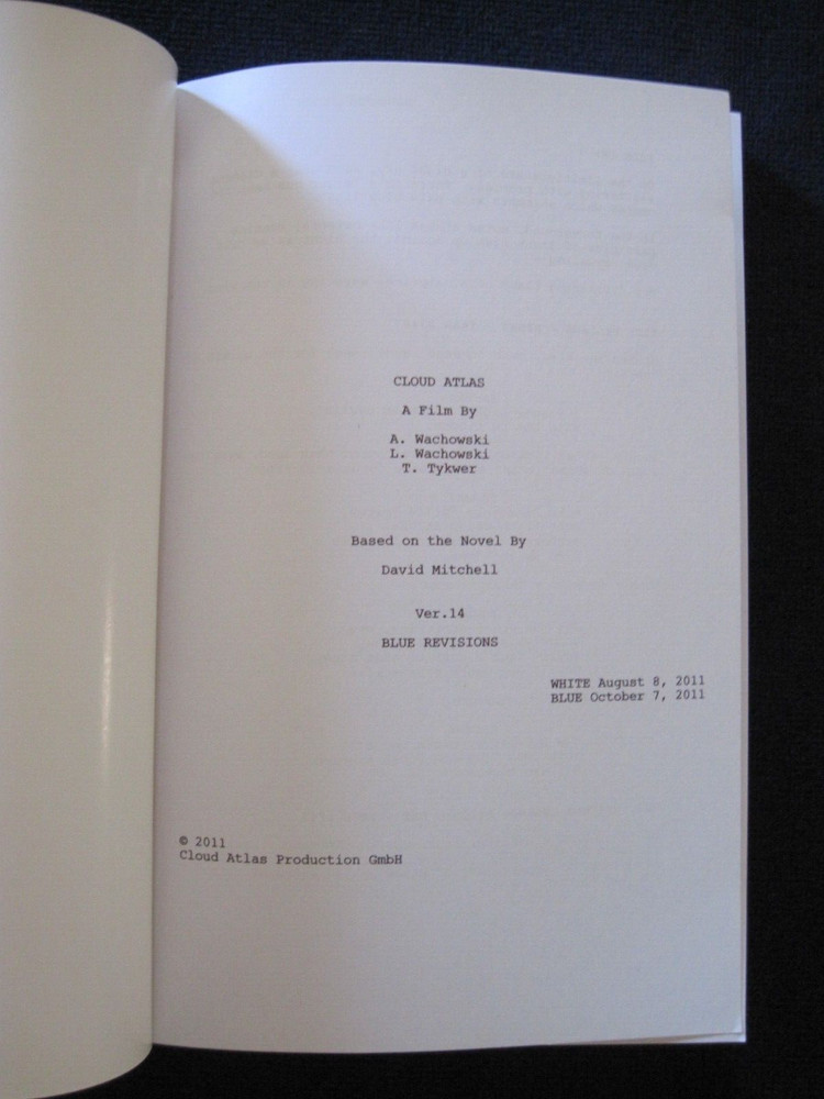 ORIGINAL SCRIPT - CLOUD ATLAS - OSCAR CONSIDERATION 1st Ed in Book Form