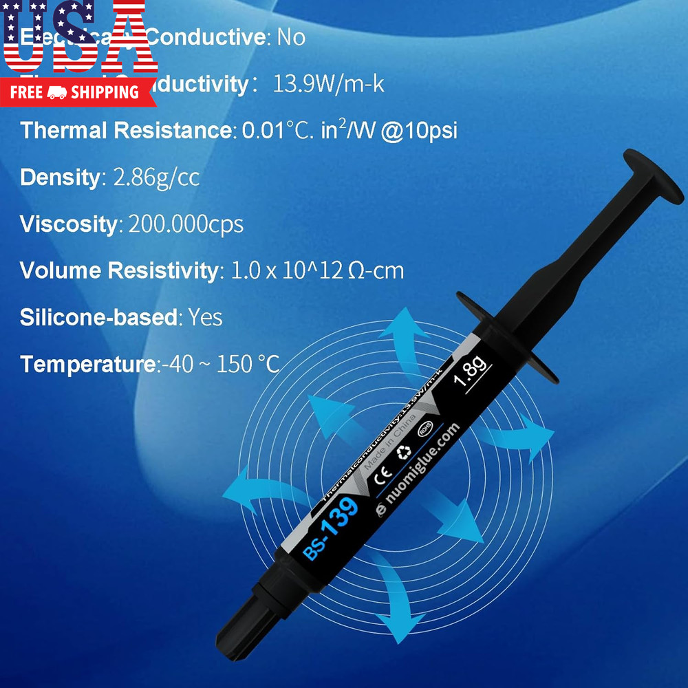 Thermal Paste, 1.8G with Toolkit CPU Paste Thermal Compound Paste Heatsink for I