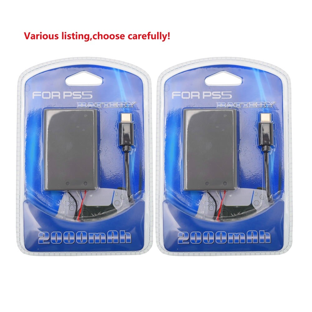 Replacement battery For Sony PS5 DualSense Controller 2000mAh& USB Cable charger