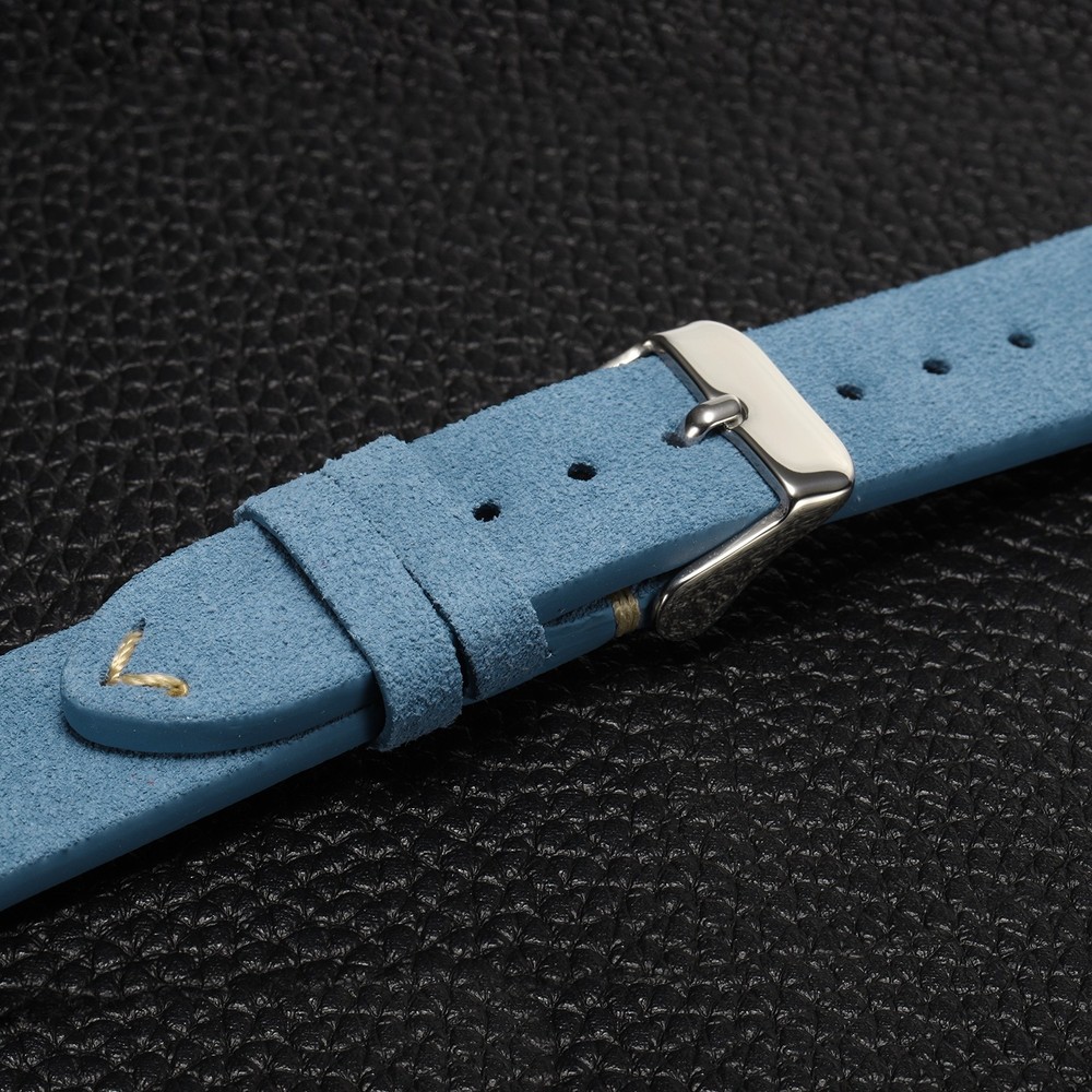 Suede Leather Strap Watch Bands Quick Release 20 mm Blue