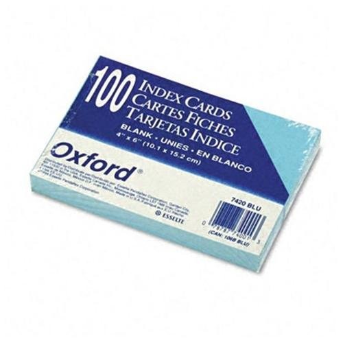 Esselte Printable Index Card - 4" X 6" - 100 / Pack - Blue (7420BLU)