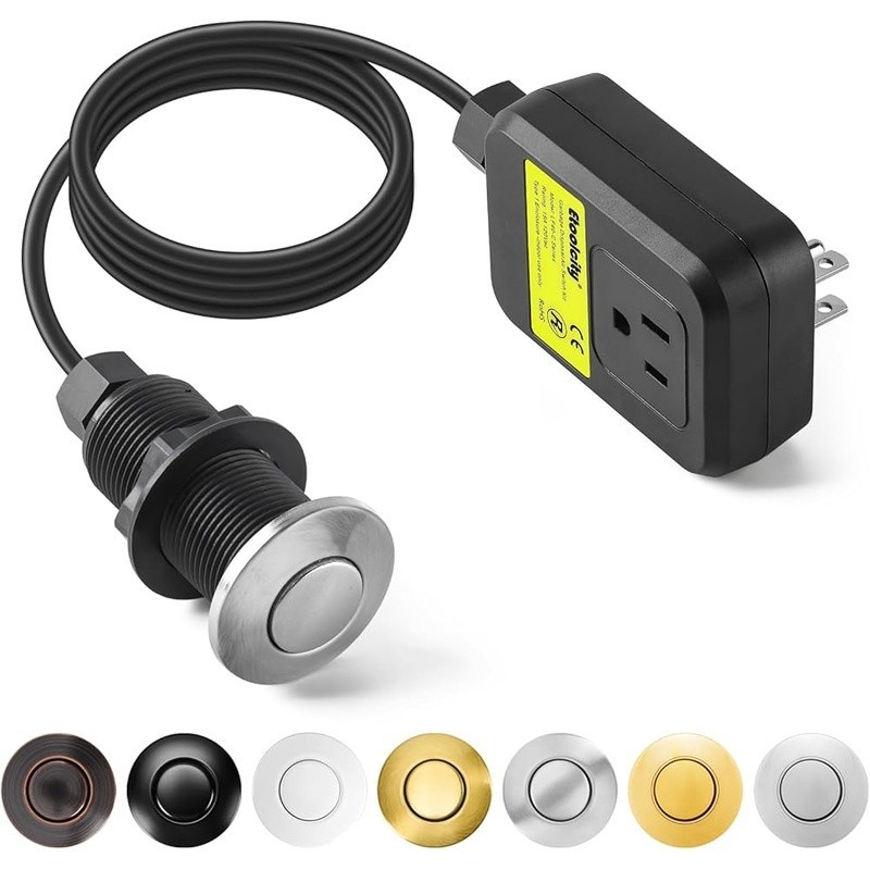 Stainless Steel Air Switch Ultra Thin Easy Install Garbage Disposal Power Module