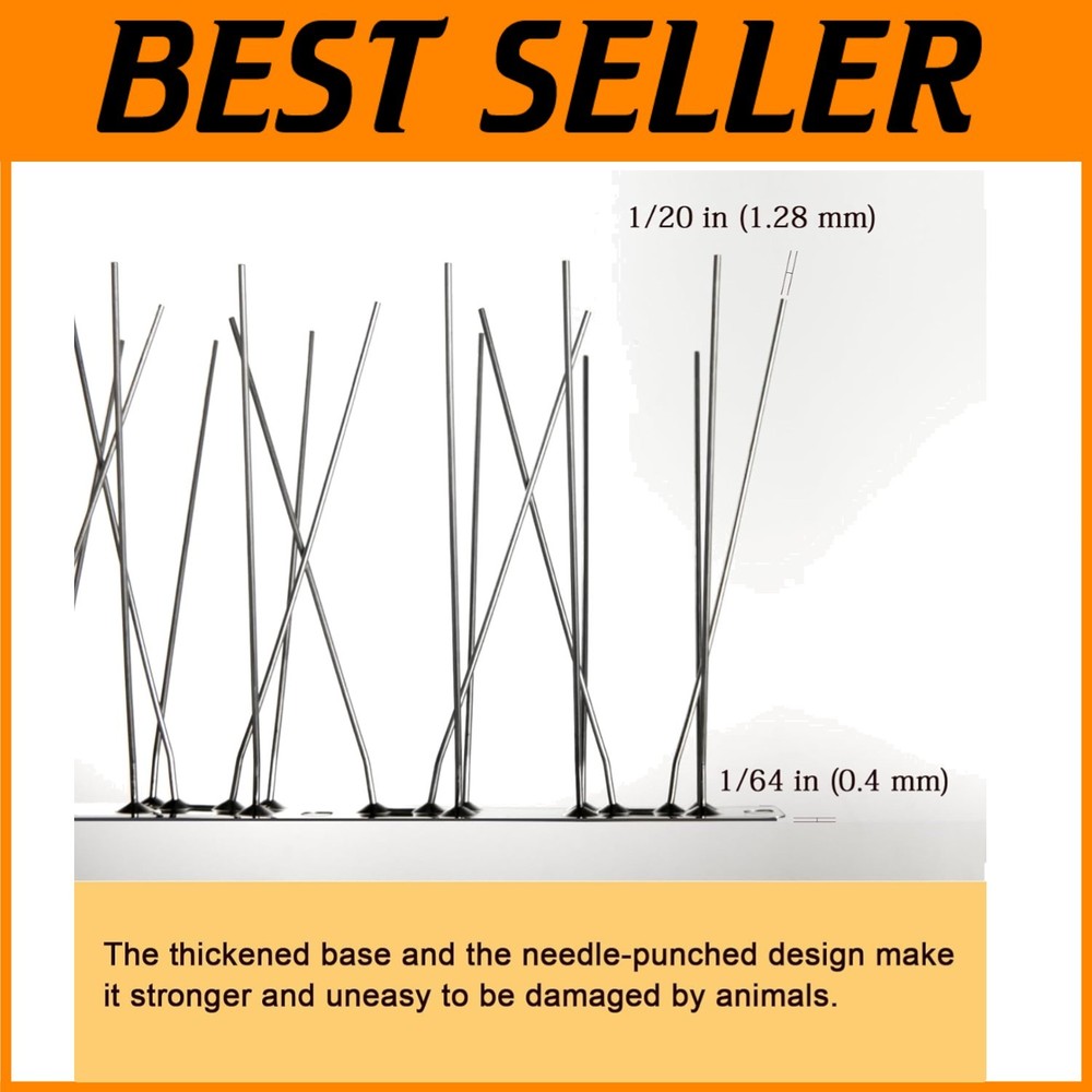 Stainless Steel Bird Control Spikes - 17ft Full Coverage