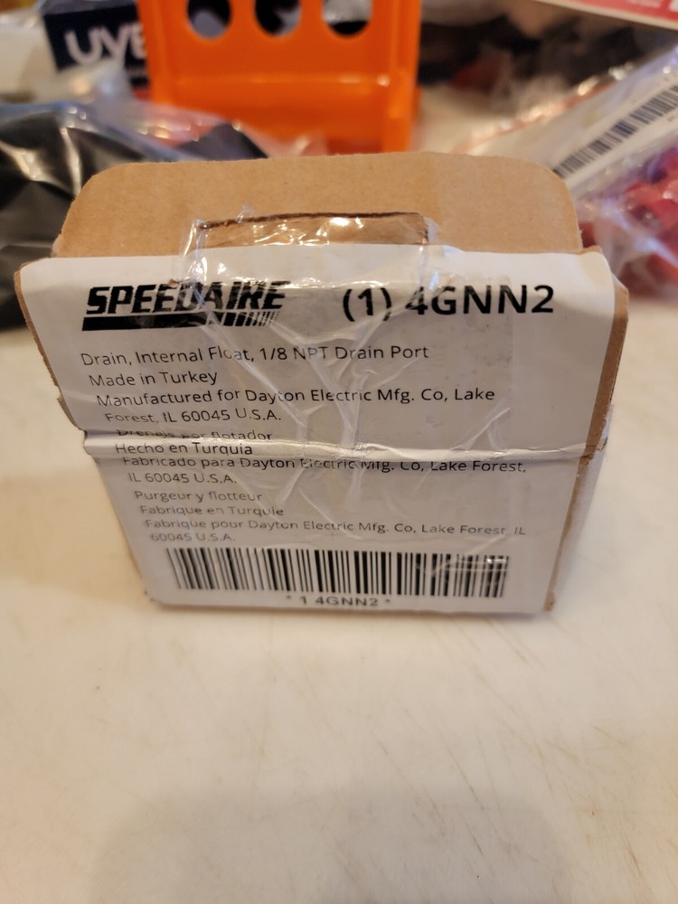 4GNN2 Speedaire Float Drain, OEM Equivalent. Top Cap Is Broken.