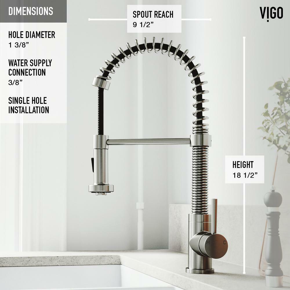 VIGO Edison Single-Handle Pull-Down Sprayer Kitchen Faucet in Stainless Steel