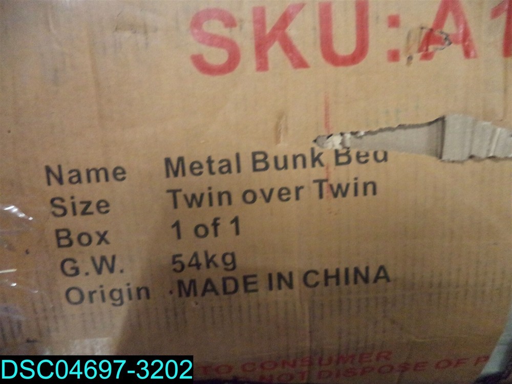 Twin-Over-Twin Bunk Bed with Metal Frame Silver A128-BKTT0103S