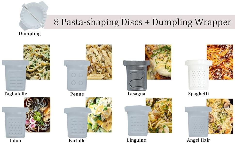 Electric Pasta Maker Automatic Noodle Making Machine with 9 Pasta Shape