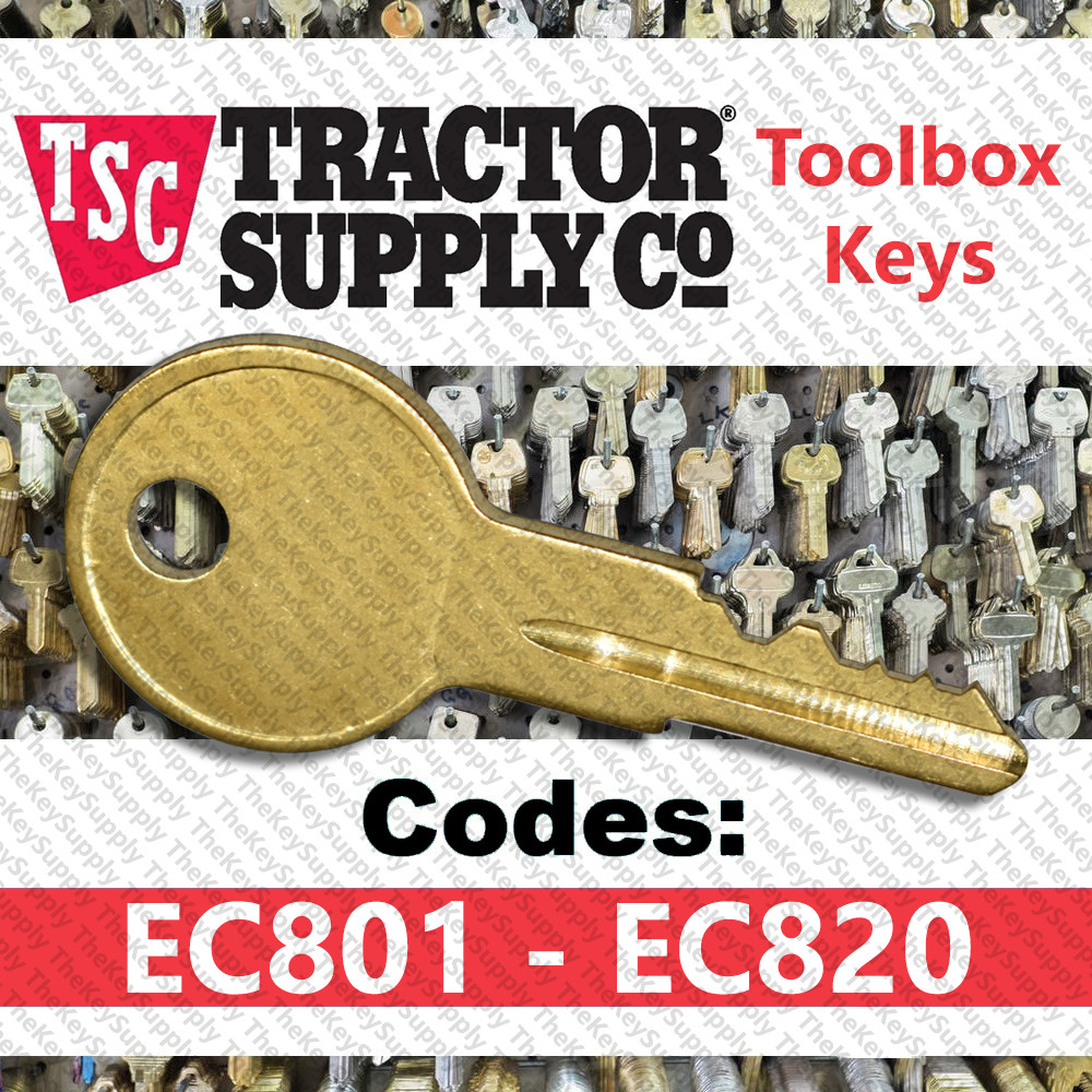 Tractor Supply Tool Box Key Cut to Your Code EC801 - EC820